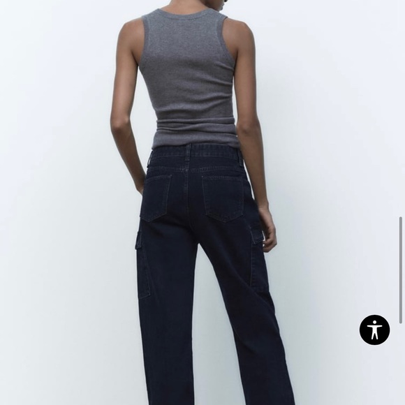 Zara ZW THE SLIM CARGO JEANS - size 32 (CA 14) BNWT! - Picture 6 of 8